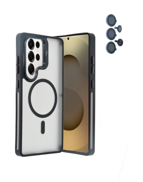 Joko Samsung Galaxy S25 Ultra Flet Lens Magsafe Kapak - Siyah