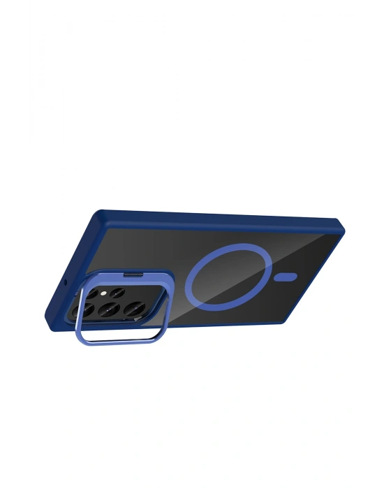 Joko Samsung Galaxy S25 Ultra Remim Lensli Magsafe Standlı Kapak - Lacivert