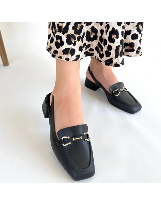 Joone Siyah Cilt Topuklu Ayakkabı