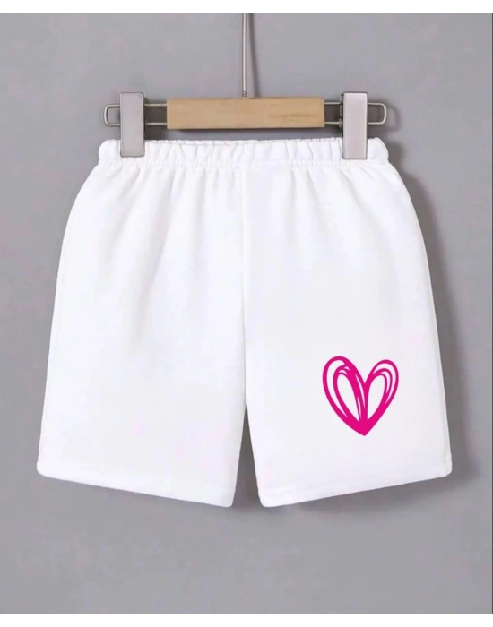 Kadın Beli Lastikli Baskılı Mini Şort - Beyaz