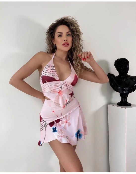 Kadın çiçek desenlı yazlık takım s3519