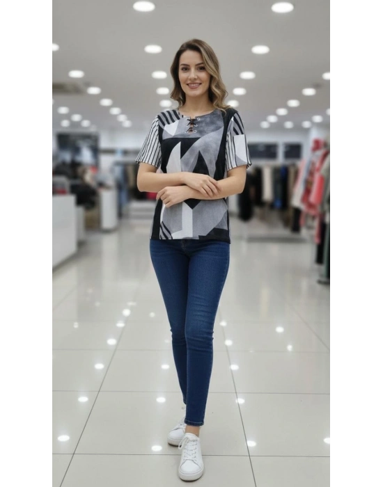 Erkek Pike Kumaş Düğmeli Yaka Battal Büyük Beden Günlük Kısa kol Tişört T-shirt - Kırmızı