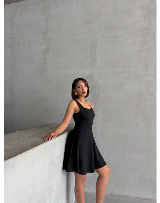 Kadın kare yaka kısa elbise s251188