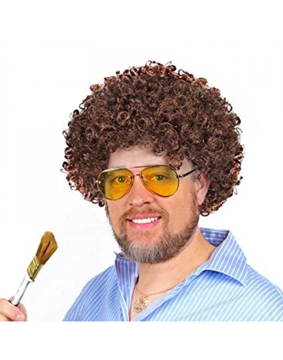 Kahve Renk Kıvırcık Afro Bonus Peruk