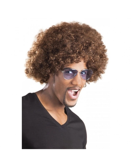 Kahve Renk Kıvırcık Afro Bonus Peruk