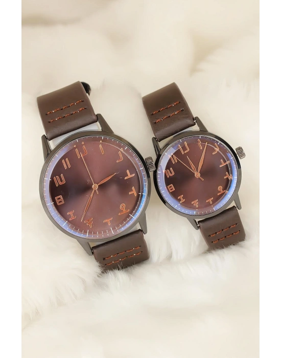Kahverengi Deri Kordonlu Rose Metal Kasa Sevgili Saatleri