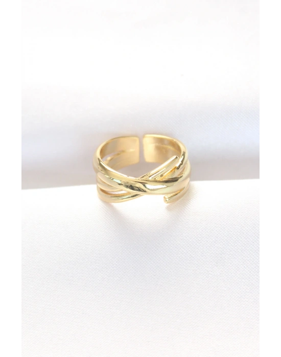 Kalın Gold Renk Ayarlanabilir Yüzük