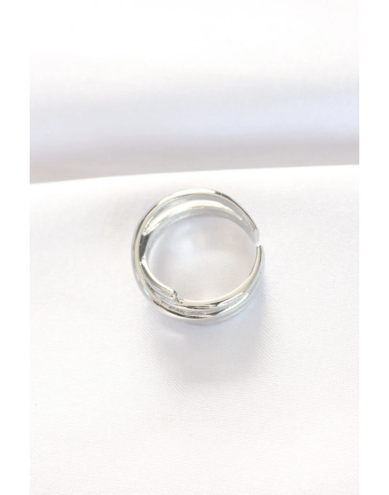 Kalın Silver Renk Ayarlanabilir Yüzük