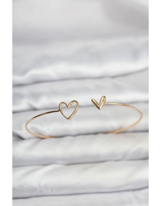 Kalp Model Gold Renk Bileklik