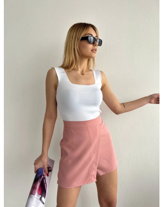 Kapaklı şort etek pudra s208