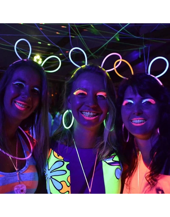 Karanlıkta Parlayan Fosforlu Glow Taç Fosforlu Renkli Taç 6 Adet