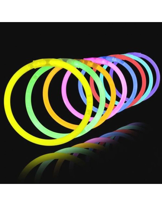Karanlıkta Yanan Parlayan Fosforlu Glow Stick Çubuk Bileklik 50 Adet