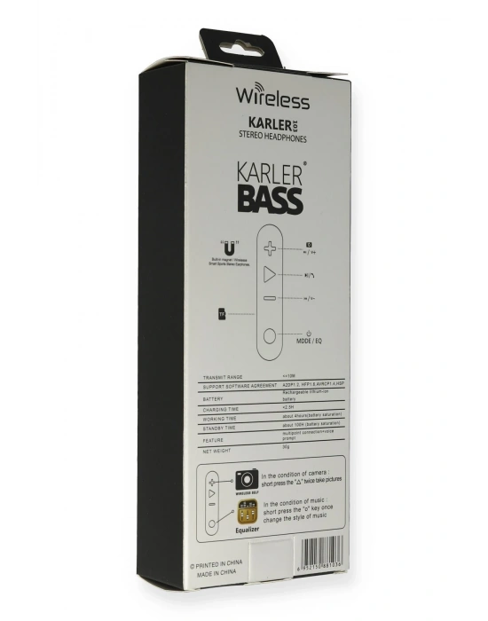 Karler Bass KR103 Kablosuz Kulaklık - Siyah