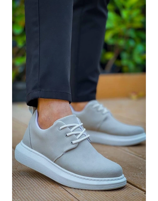 KB-003 Kuback Gri Süet Bağcıklı  Günlük Erkek Ayakkabı
