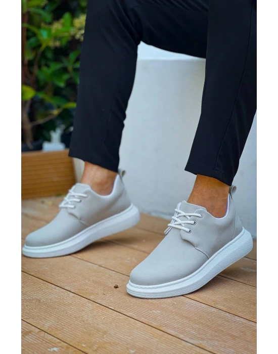 KB-003 Kuback Gri Süet Bağcıklı  Günlük Erkek Ayakkabı