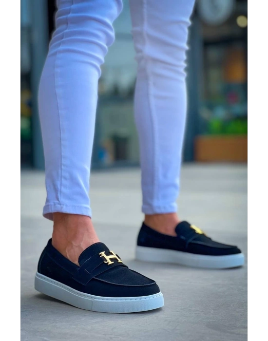 KB-027  Kuback  Bağcıksız Siyah Süet H Günlük Erkek Ayakkabı