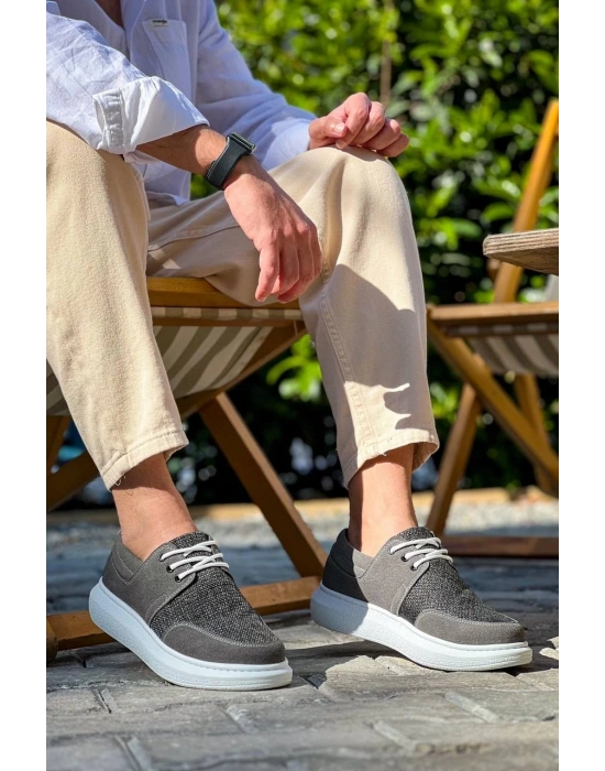 KB-042  Kuback Bağcıklı Gri Günlük Erkek Ayakkabı