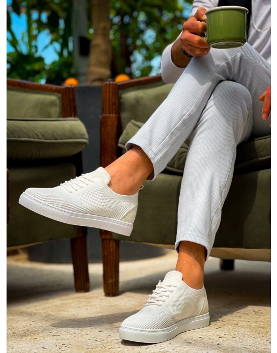 KB-101 Kuback Beyaz Triko Bağcıklı Günlük Erkek Ayakkabı