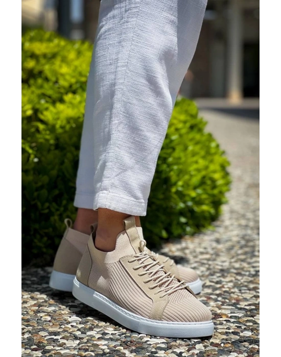 KB-112   Kuback Bej Triko Bağcıklı  Günlük Erkek  Ayakkabı