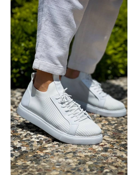 KB-112   Kuback Beyaz Triko Bağcıklı  Günlük Erkek  Ayakkabı