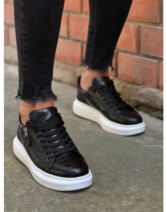 KB-309  Kuback  Siyah Fermuar Ve Bağcıklı  Günlük Erkek  Ayakkabı