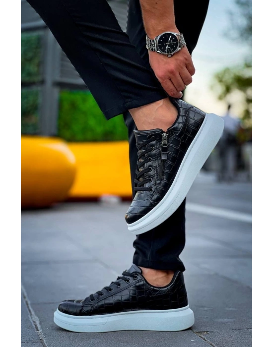 KB-309  Kuback  Siyah Fermuar Ve Bağcıklı  Günlük Erkek  Ayakkabı