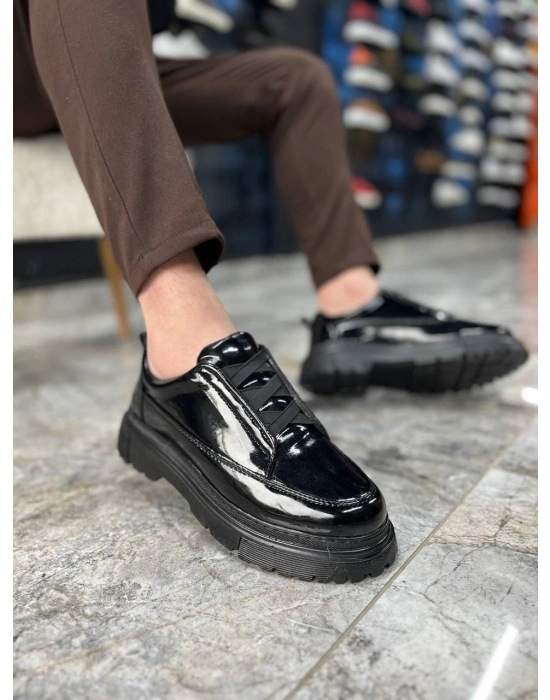 KB-703 Kuback Kömür Rugan Lastikli Günlük Erkek Ayakkabı