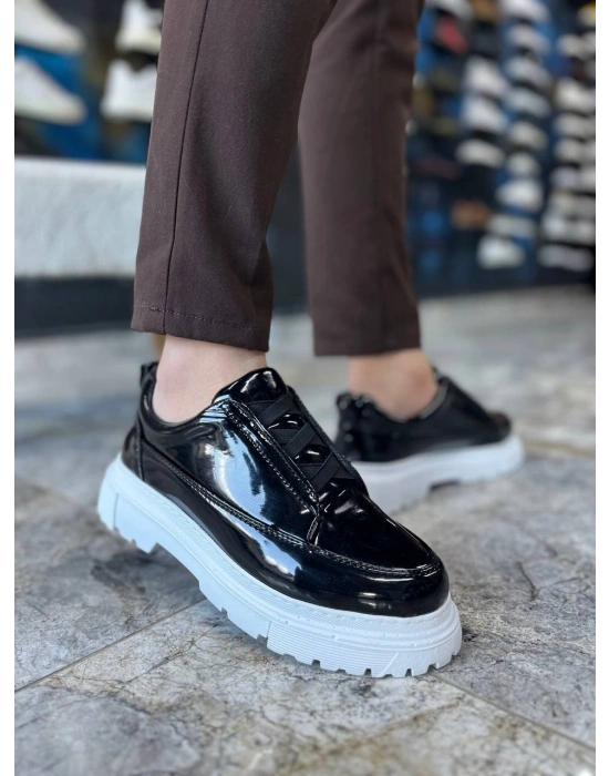 KB-703 Kuback Siyah Rugan Lastikli Günlük Erkek Ayakkabı