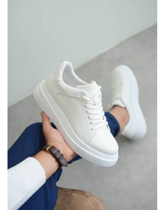 KB-B2 Kuback Beyaz Cilt Günlük Erkek Ayakkabı