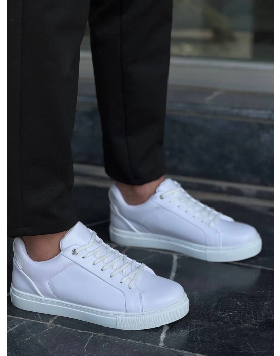 KB-BX1  Kuback Beyaz Cilt Yüksek Beyaz Taban Günlük Erkek Ayakkabı