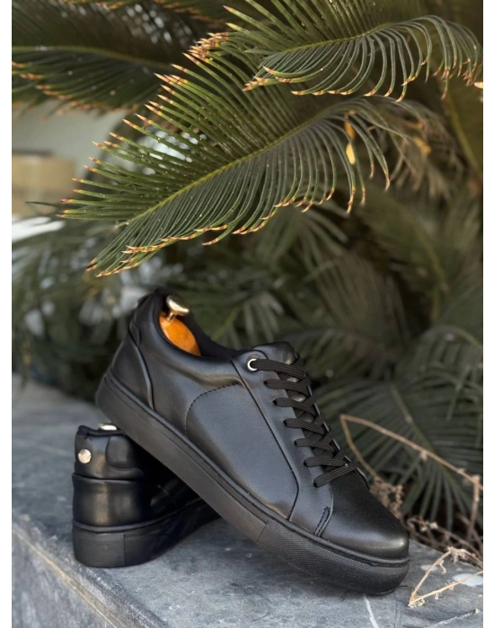 KB-BX1  Kuback Siyah Cilt Yüksek Siyah Taban Günlük Erkek Ayakkabı