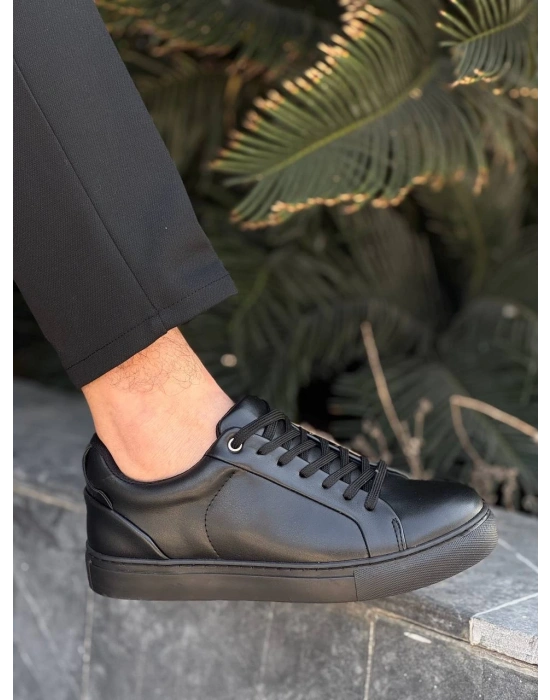 KB-BX1  Kuback Siyah Cilt Yüksek Siyah Taban Günlük Erkek Ayakkabı