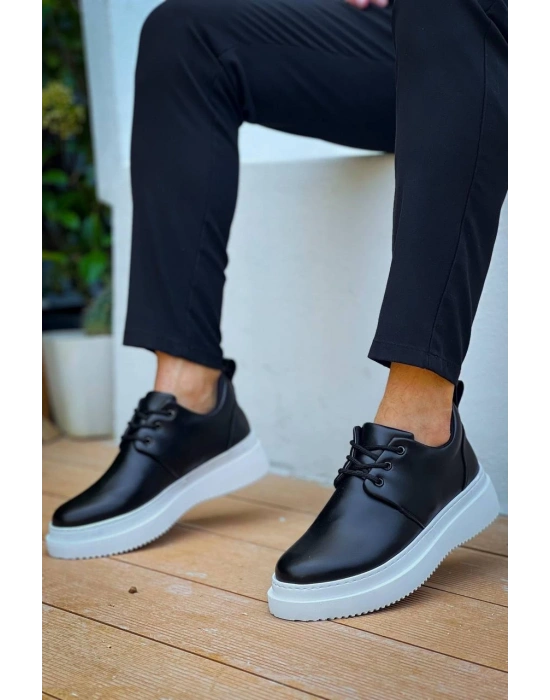 KB-X3  Kuback Siyah Cilt  Bağcıklı  Günlük Erkek  Ayakkabı