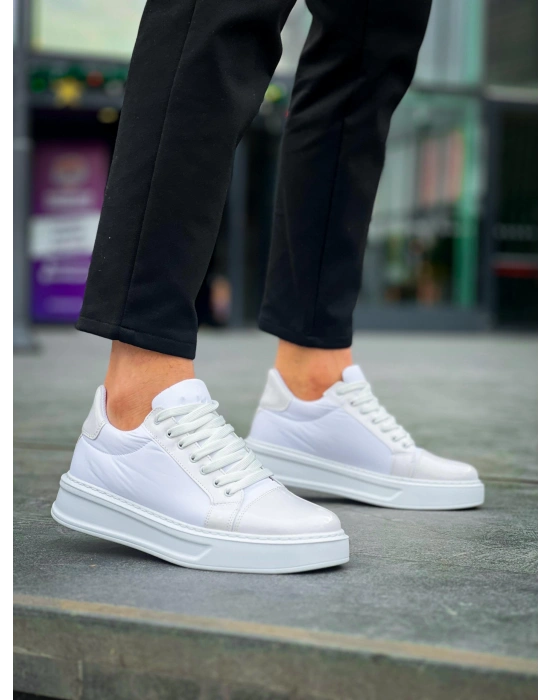 KB-X46 Kuback Beyaz Rugan Yüksek Beyaz Taban Günlük Spor Ayakkabı