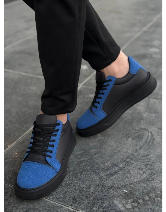 KB-X46 Kuback Siyah Sax Mavi Yüksek Siyah Taban Günlük Spor Ayakkabı