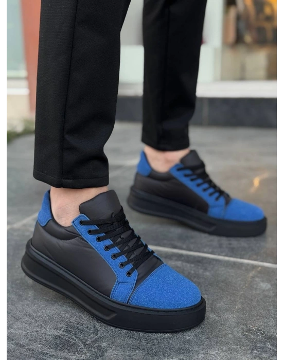 KB-X46 Kuback Siyah Sax Mavi Yüksek Siyah Taban Günlük Spor Ayakkabı