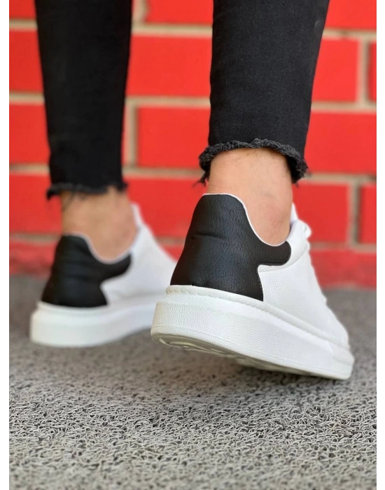 KB-X500  Kuback Bağcıklı Beyaz Siyah  Günlük Erkek Ayakkabı