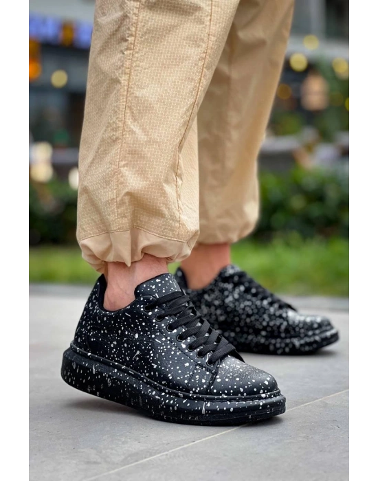 KB-X500  Kuback Siyah Silwer  Bağcıklı  Günlük Erkek  Ayakkabı