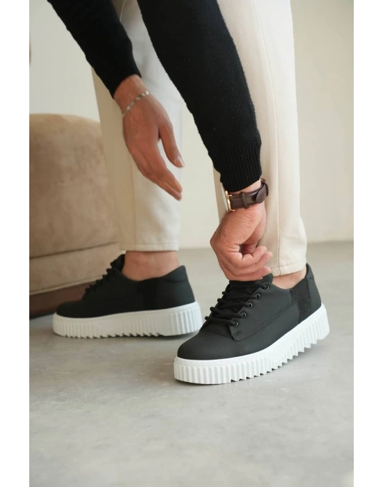 KB-X516 Kuback Siyah Cilt Günlük Erkek Ayakkabı