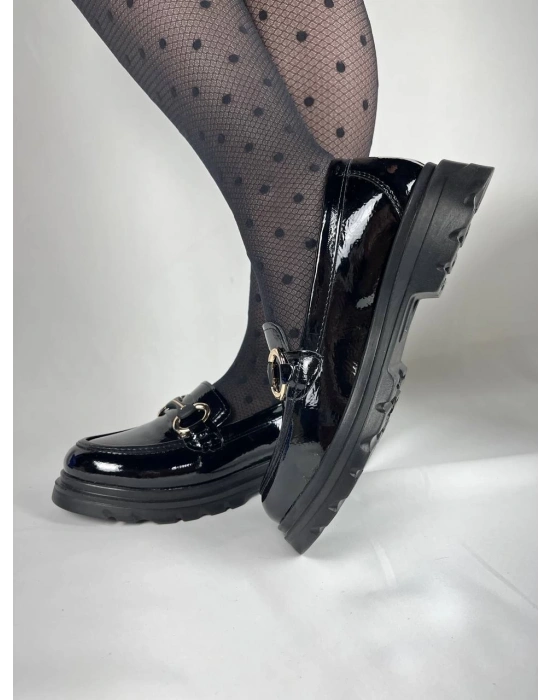 KB-ZN101 Kuback Kömür Rugan Günlük Kadın Babet