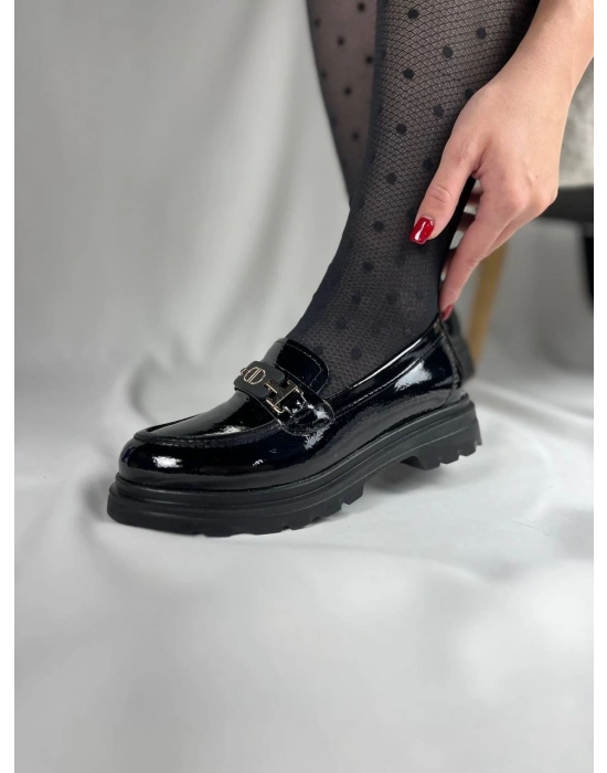 KB-ZN102 Kuback Kömür Rugan Günlük Kadın Babet