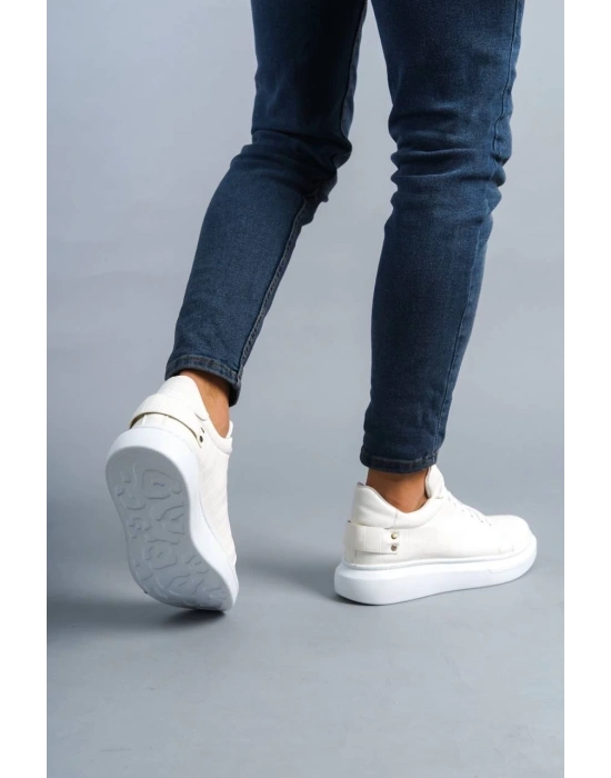 KB047  Kuback Beyaz Crocodile Günlük Erkek  Ayakkabı