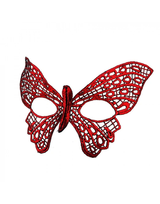 Kırmızı Dantel Masquerade Maskesi 7 No