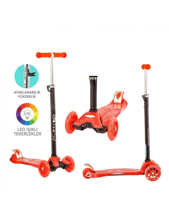 Kırmızı Twist Işıklı Scooter Kırmızı