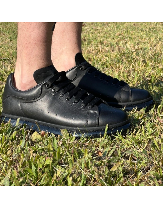 Kişiselleştirilebilir Kalın Ortopedik Tabanlı Mcquen Sneaker Spor Ayakkabı - Siyah