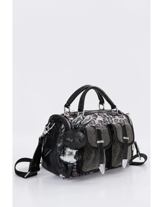 Kiwer Siyah Cilt Omuz Çantası