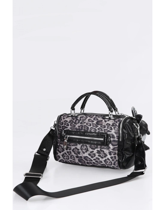 Kiwer Siyah Cilt Omuz Çantası