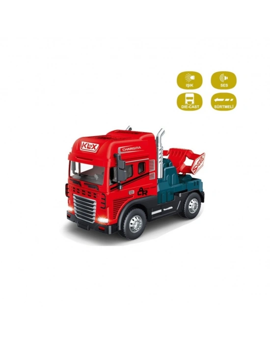 KLX800-247 Sürtmeli Işıklı Müzikli 1:24 Çekici (Tır Kafası)