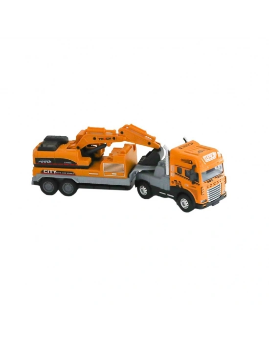 KLX800-248 Sürtmeli Işıklı Müzikli 1:24 Kazıcı Taşıyan Tır -Adet Fiyatıdır