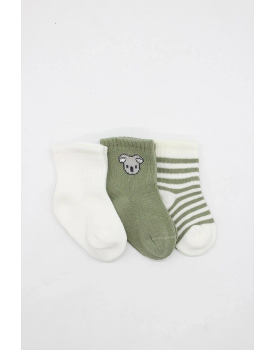 Koala Boy 3lü Penye Soket Çorap 10133 Ekru